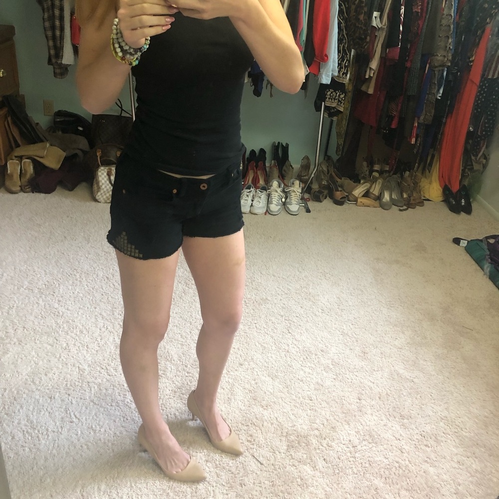 Lucky brand black Malibu studded shorts